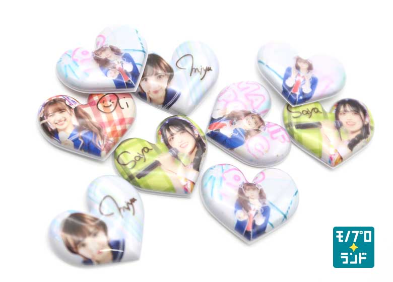 【10種デザイン可能！】ツヤありマシュマロシール ハート型 フレークタイプ（1セット10枚）【WD-508】